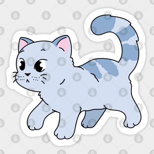 Grey Kitty Sticker by edmiesart